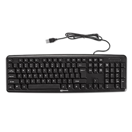Innovera Slimline Keyboard, USB, Black IVR69201